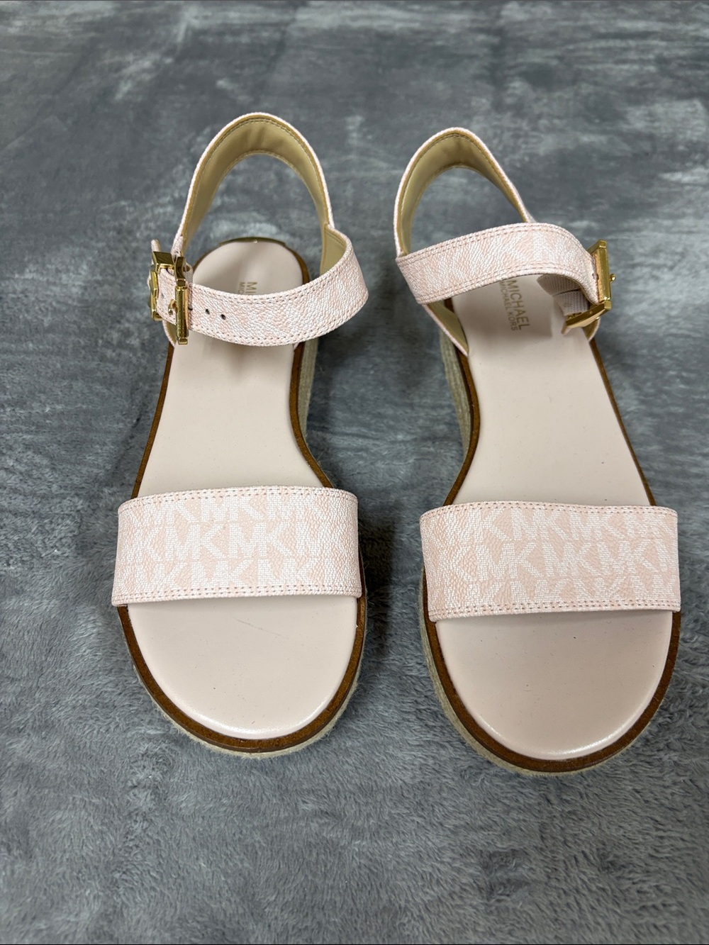 MICHAEL Michael Kors Pale Pink Logo Strap Slingback Sandals